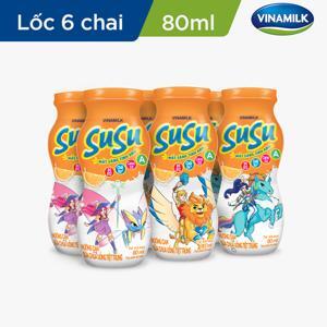 Sữa chua uống Vinamilk Susu hương Cam 80ml (6 chai)