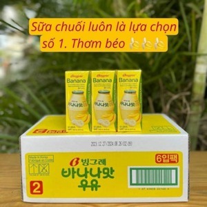 Sữa chuối Hàn Quốc Binggrae Banana - Lốc 6 x 200ml