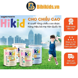 Sữa bột Hikid tăng cân & chiều cao - hộp 650g (dành cho trẻ từ 1-9 tuổi)