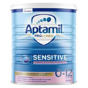 Sữa dành cho bé bị dị ứng đạm sữa bò Aptamil Úc Prosyneo Sensitive Infant Formula 900g từ 0 đến 12 tháng tuổi