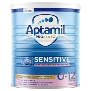 Sữa dành cho bé bị dị ứng đạm sữa bò Aptamil Úc Prosyneo Sensitive Infant Formula 900g từ 0 đến 12 tháng tuổi