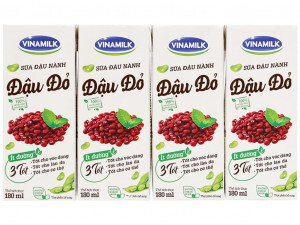 Sữa đậu nành đậu đỏ Vinamilk - hộp 180ml