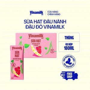 Sữa đậu nành đậu đỏ Vinamilk - Thùng 48 hộp 180ml