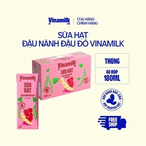 Sữa đậu nành đậu đỏ Vinamilk - Thùng 48 hộp 180ml