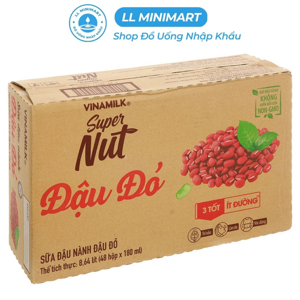 Sữa đậu nành đậu đỏ Vinamilk - Thùng 48 hộp 180ml