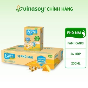 Sữa đậu nành Fami canxi 200ml - thùng 36 hộp