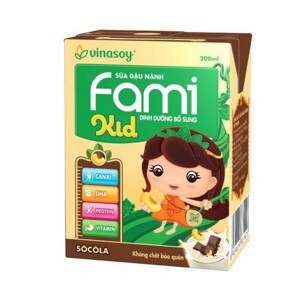 Sữa đậu nành Fami Kid Socola 220ml