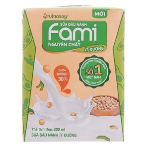 Sữa đậu nành Fami nguyên chất 200ml - thùng 36 hộp