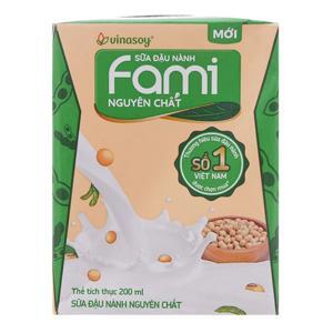 Sữa đậu nành Fami nguyên chất 200ml - thùng 36 hộp