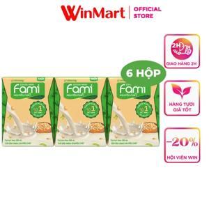 Sữa đậu nành nguyên chất Fami lốc 6 hộp x 200ml