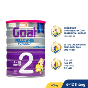 Sữa dê hoàng gia Úc Royal Ausnz Goat Follow-On Formula 2 - Dành cho trẻ từ 6 - 12 tháng tuổi