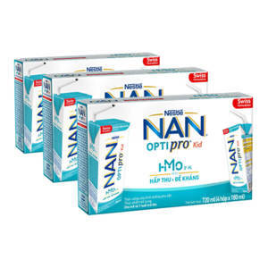 Sữa dinh dưỡng pha sẵn Nan Optipro Kid HMO 180ml (Vỉ 4 hộp)