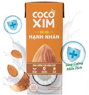 Sữa dừa hạnh nhân CoCoXim - Lốc 4 hộp 180ml