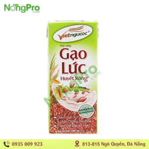 Sữa gạo lứt Huyết rồng vietngucoc 180ml - Lốc 4 hộp