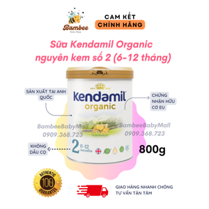 Sữa Kendamil Organic số 2- 800g, dành cho trẻ từ 6-12 tháng