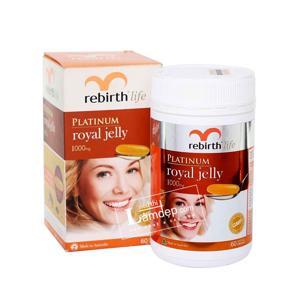 Sữa ong chúa dạng viên uống RE-BIRTH Platinum Royal Jelly 60 viên/hộp
