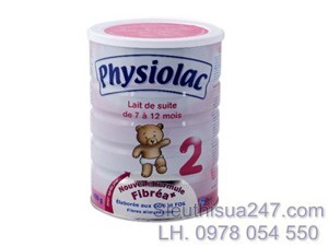 Sữa bột Physiolac số 2 - hộp 900g (dành cho trẻ từ 6 - 12 tháng)