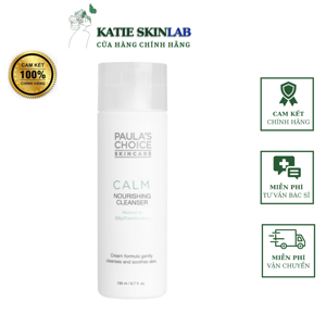 Sữa rửa mặt dịu nhẹ dành cho da dầu nhạy cảm Paula's Choice Calm Nourishing Cleanser 198ml