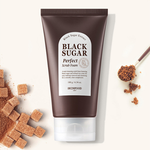 Sữa rửa mặt đường đen có hạt Black Sugar Scrub Foam Skinfood