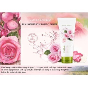 Sữa rửa mặt hoa hồng Nature Republic Rose Real Nature Foam Cleanser 150ml