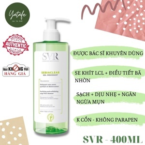 Sữa rửa mặt không chứa xà phòng SVR Sebiaclear Gel Moussant 200ml