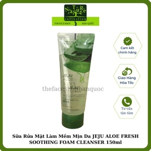 Sữa rửa mặt làm mềm mịn da Jeju Aloe Fresh Soothing Foam Cleanser 150ml