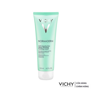 Sữa rửa mặt ngừa mụn se khít lỗ chân lông Vichy Normaderm Anti-imperfection Deep Cleansing Foaming Cream 125ml