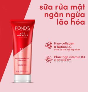 Sữa rửa mặt Pond's chống lão hóa Age Miracle 100g