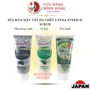 Sữa rửa mặt tẩy da chết trà xanh Everish Utena 135g