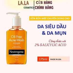 Sữa rửa mặt Neutrogena Oil Free Acne Wash - 269 ml (Sữa rửa mặt trị mụn dạng gel)