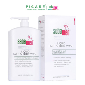 Sữa rửa mặt và tắm toàn thân cho da nhạy cảm Sebamed Liquid Face & Body Wash 1000ml