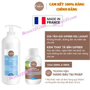 Sữa Tắm Gội cho bé Gifrer Gel Lavant 2 en 1 500ml