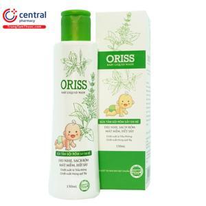 Sữa tắm gội em bé ngừa rôm sẩy nhẹ dịu không cay mắt Oriss Baby - 150ml