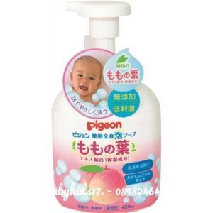 Sữa tắm gội tạo bọt Pigeon chiết xuất lá đào 450ml