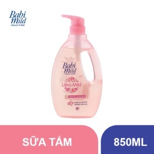 Sữa tắm gội toàn thân cho bé Babi Mild White Sakura 850ml