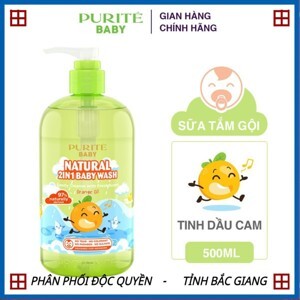 Sữa tắm gội toàn thân cho bé Purité Baby tinh dầu cam 500ml