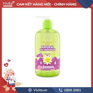 Sữa tắm gội toàn thân cho bé Purité Baby cúc la mã 500ml