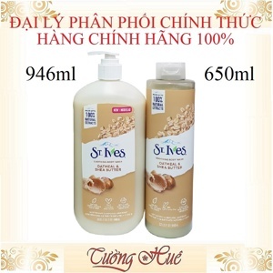 Sữa tắm lúa mạch và bơ St. Ives Oatmeal & Shea Butter body wash 709ml