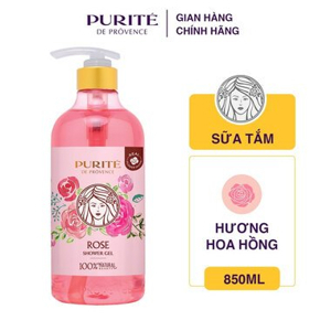 Sữa tắm mềm mịn Purité hoa hồng 850ml