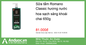 Sữa tắm Romano Classic 650g