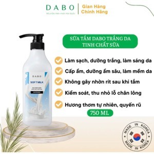 Sữa tắm trắng Dabo tinh chất sữa 750ml