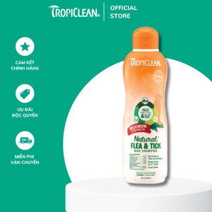 Sữa tắm TropiClean Flea Tick 592ml - Trị ve bọ chét thành phần tự nhiên