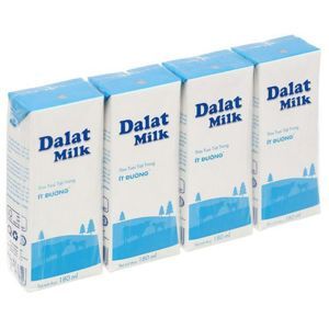 Lốc 4 hộp sữa tươi tiệt trùng Dalat Milk 180ml