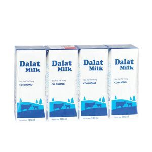 Lốc 4 hộp sữa tươi tiệt trùng Dalat Milk 180ml