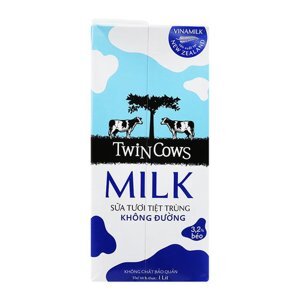 Sữa tiệt trùng không đường Twin Cows 1L