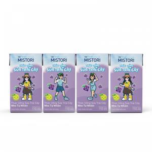 Sữa tiệt trùng TH True Milk có đường lốc 4 hộp x 110ml