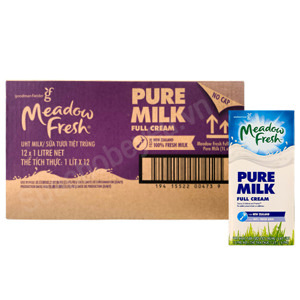 Sữa tươi Meadow Fresh nguyên kem 1L - 12 hộp/ thùng