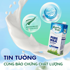 Sữa tươi Meadow Fresh nguyên kem 1L - 12 hộp/ thùng