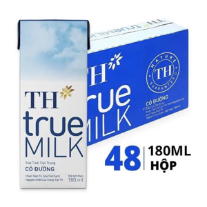 Sữa tươi TH True Milk có đường 180ml x 48 hộp
