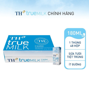 Sữa tươi TH True Milk ít đường 180ml x 48 hộp